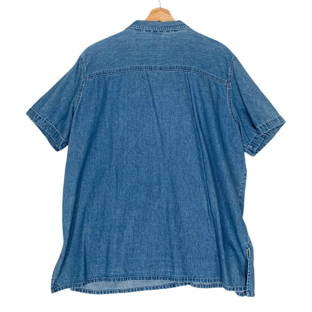 Bobbie Brooks Vintage 90s Denim Button Up Shirt Embroidered Birdhouse Size 18W - Picture 3 of 9